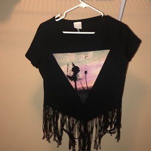 Fringe boho crop top